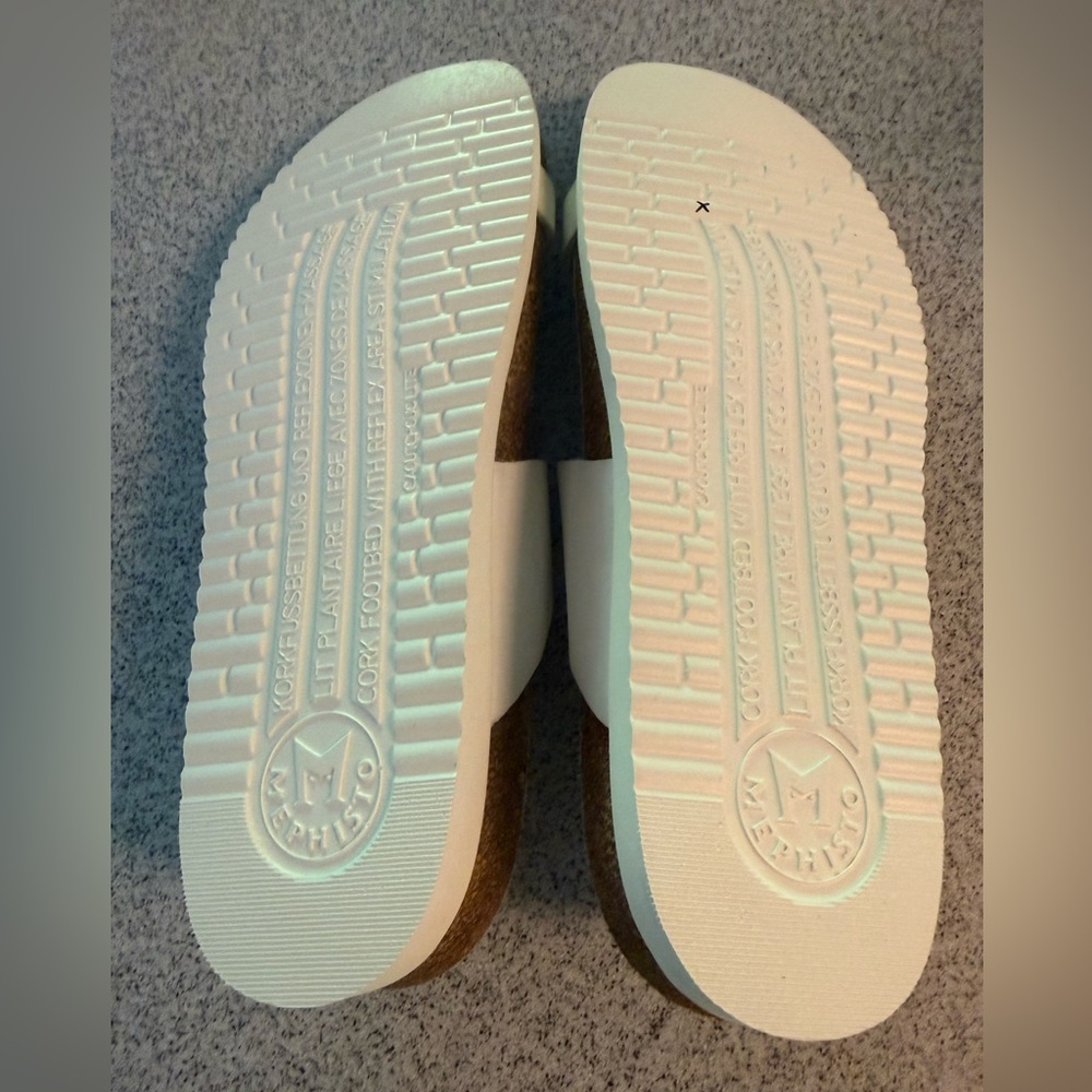 MEPHISTO HELEONORE women’s toe post white leather sandal size 40 NWOT - Picture 4 of 11